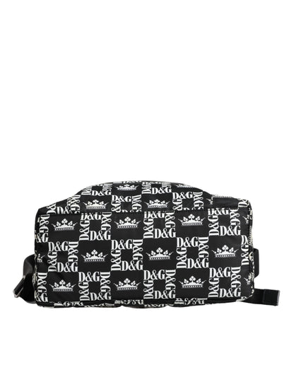 Mochila de nailon con el logotipo de la corona DG en blanco y negro