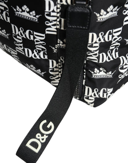 Mochila de nailon con el logotipo de la corona DG en blanco y negro