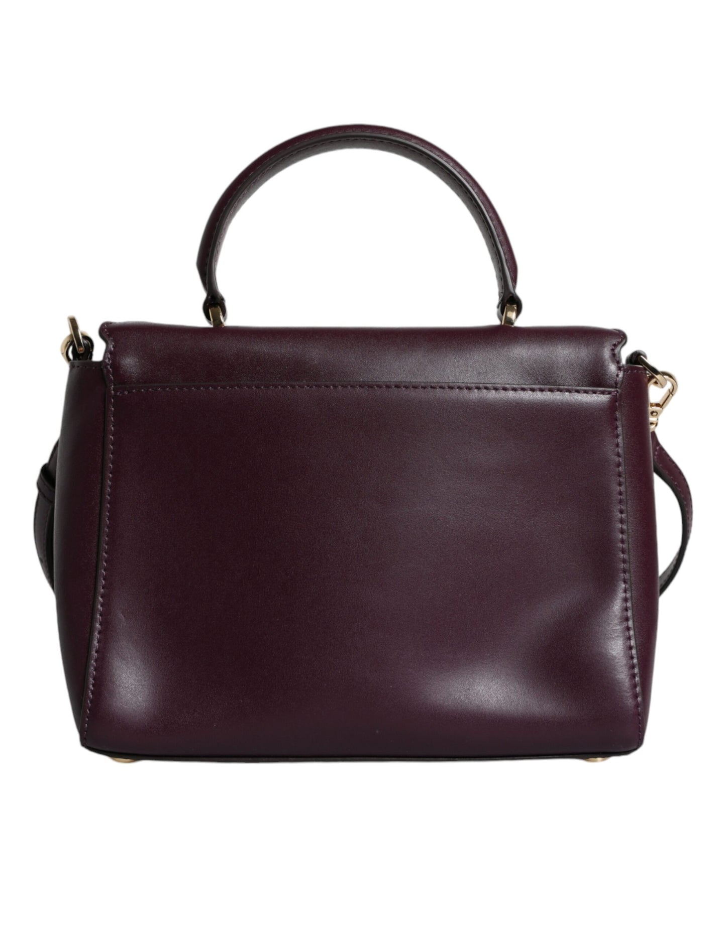 Bolso bandolera MINDY de piel morada con placa del logotipo