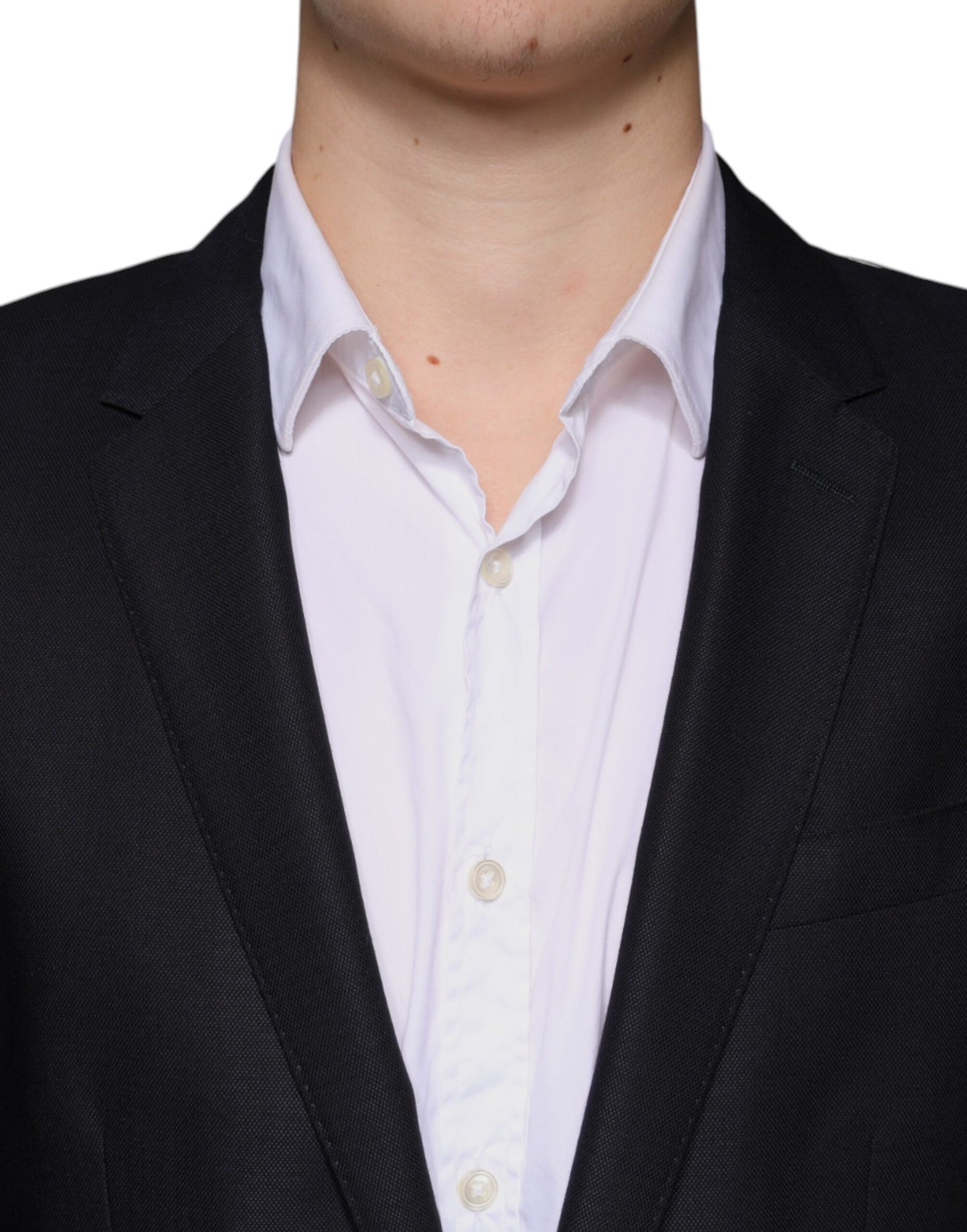 Blazer de lana azul oscuro con botonadura sencilla