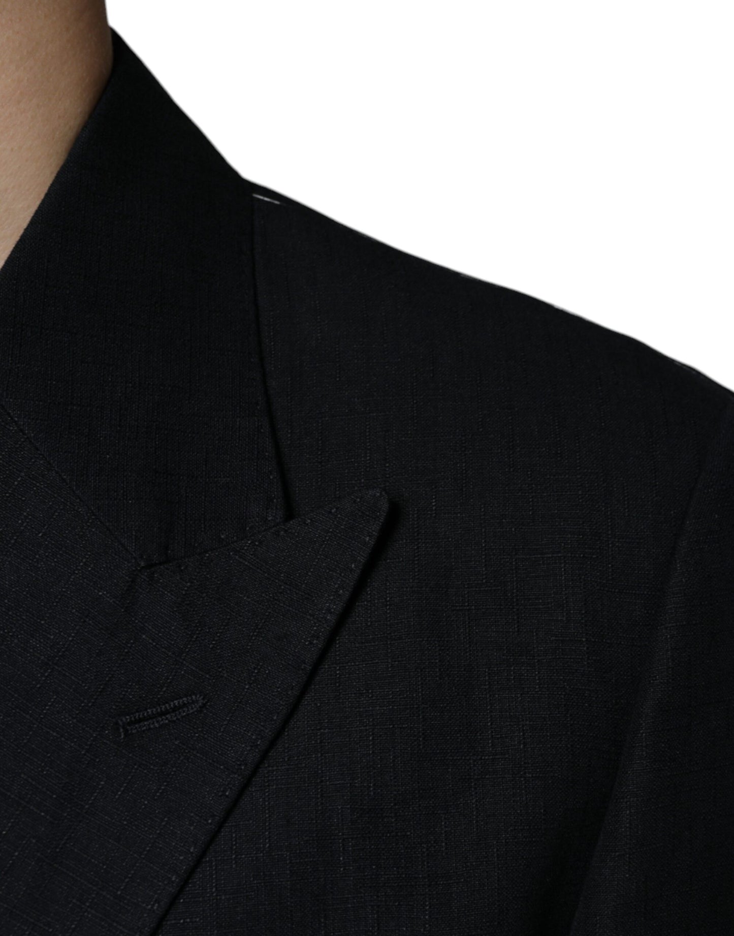Blazer cruzado de lino negro