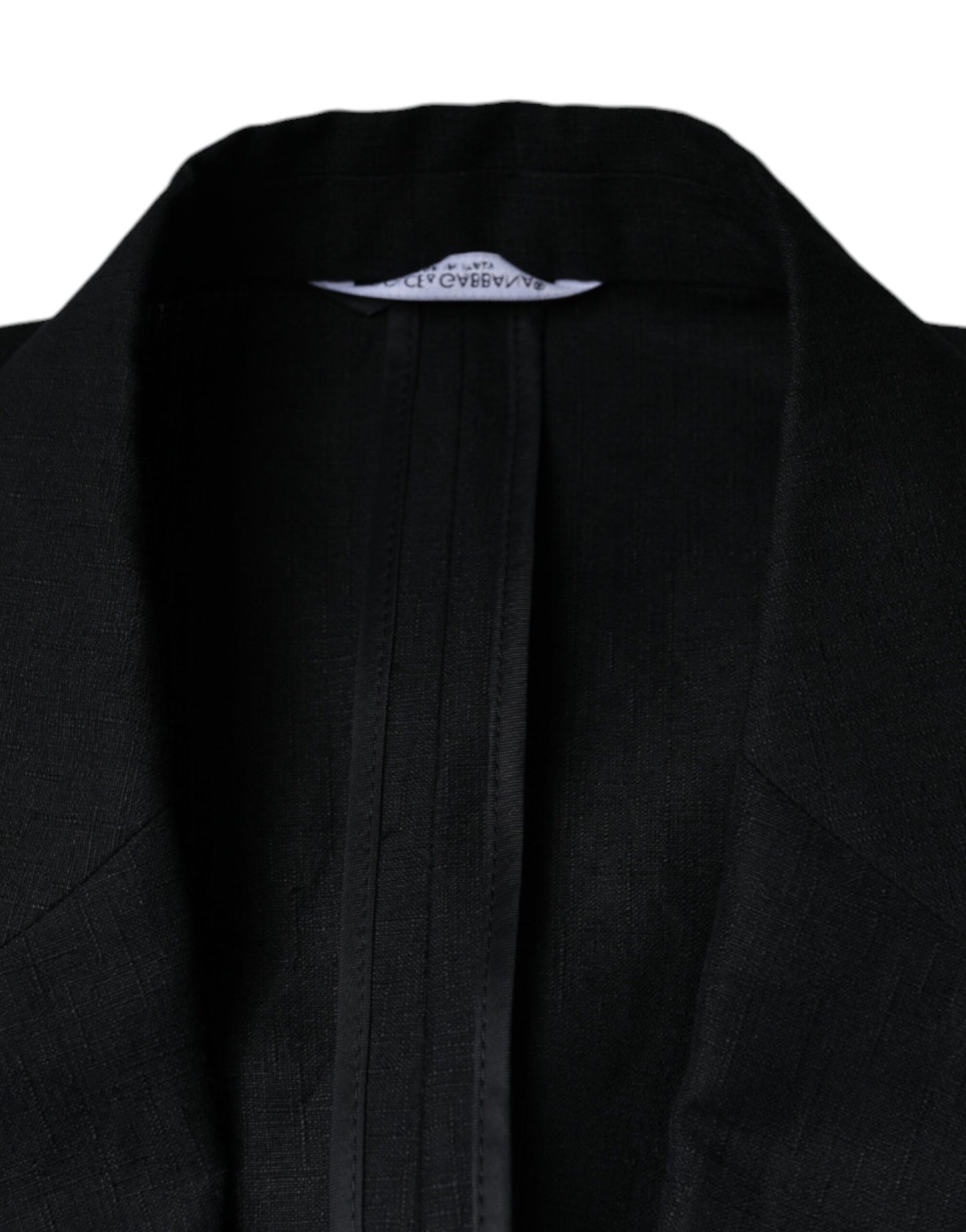 Blazer cruzado de lino negro
