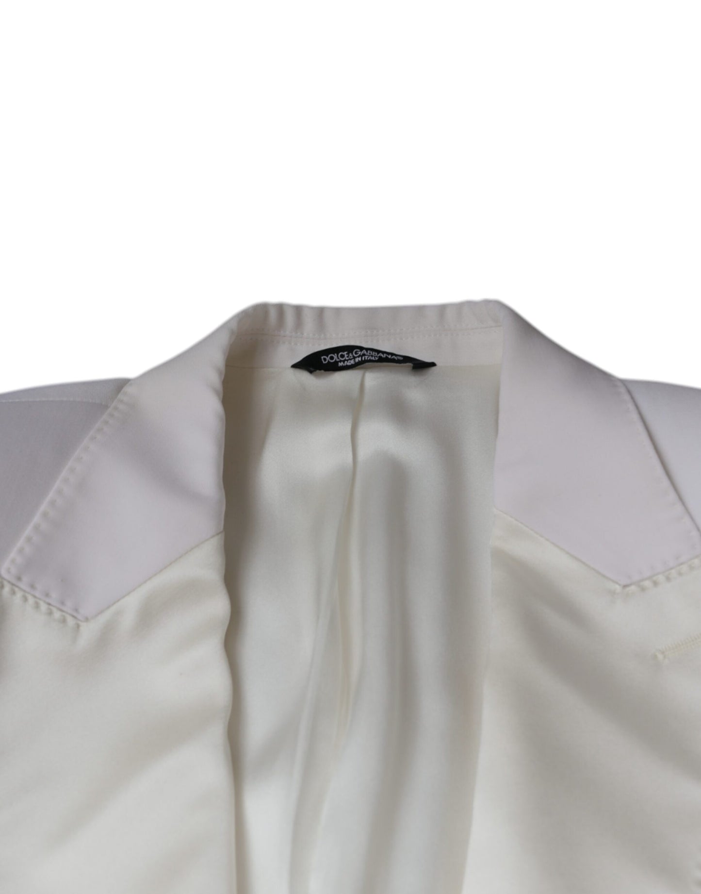 Blazer de vestir de lana color blanco roto con botonadura sencilla