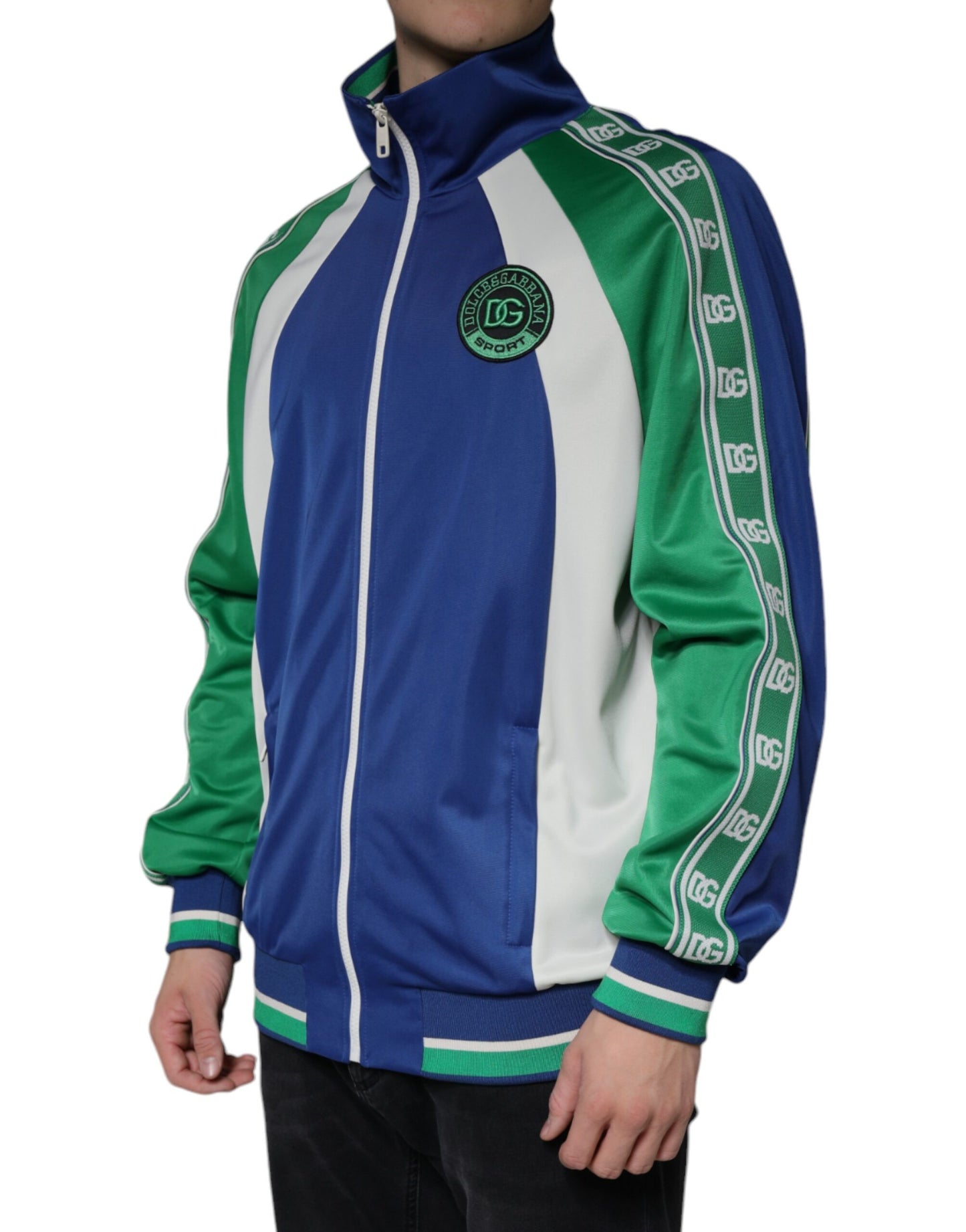 Chaqueta bomber de poliéster multicolor con cremallera completa
