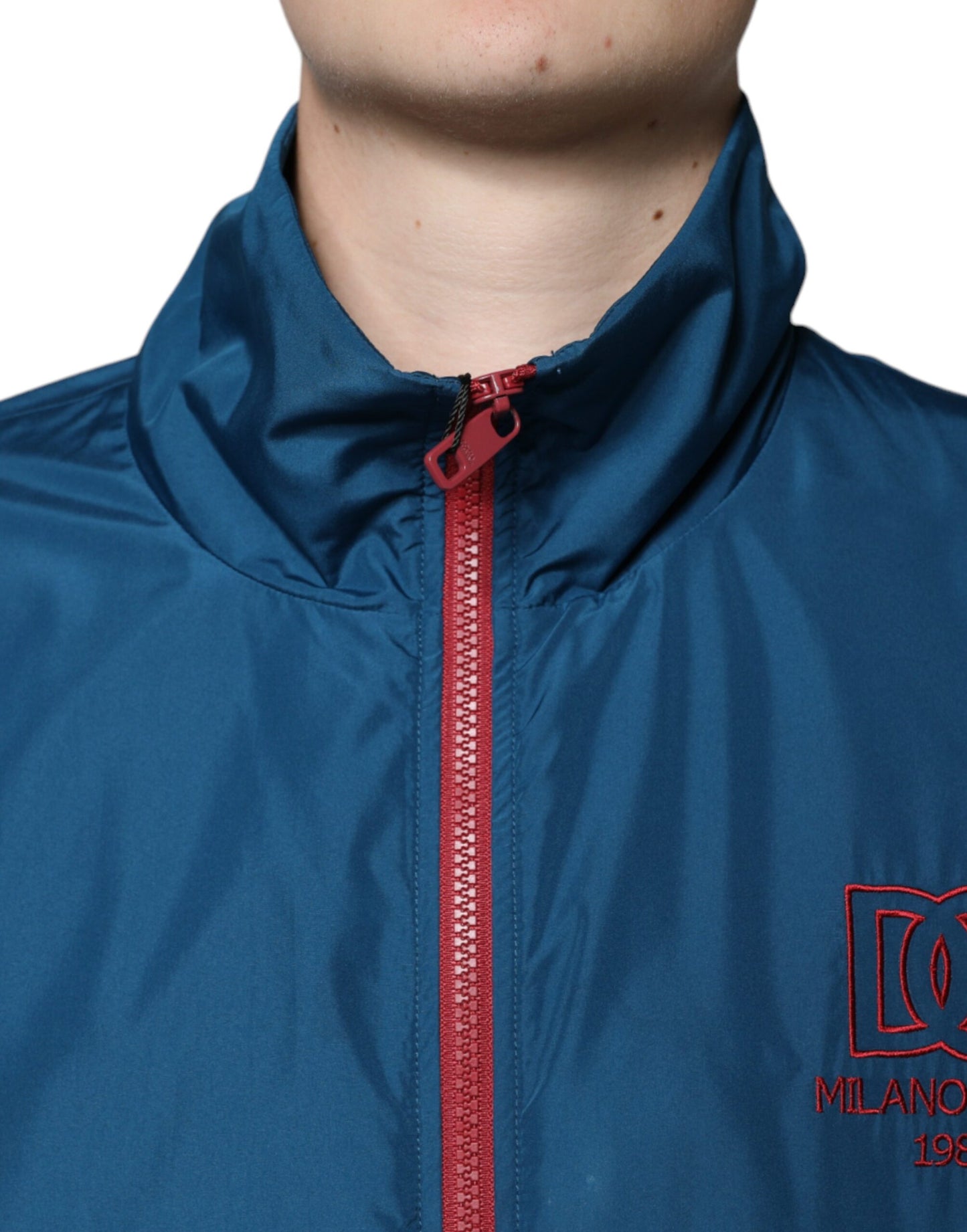 Chaqueta de poliéster multicolor con cremallera completa