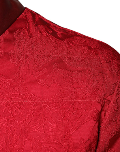 Chaqueta bomber acolchada roja con logotipo de corona dorada