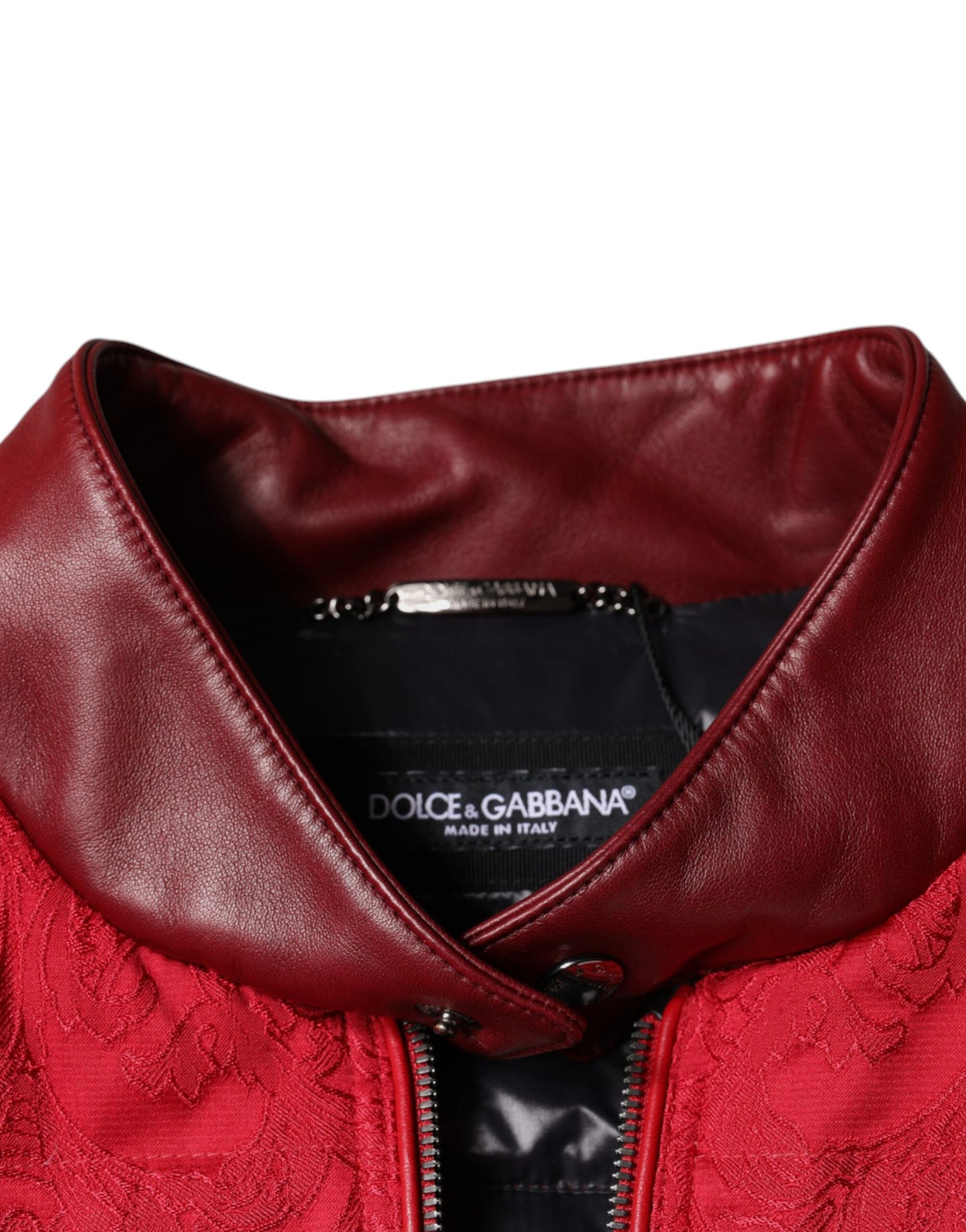 Chaqueta bomber acolchada roja con logotipo de corona dorada