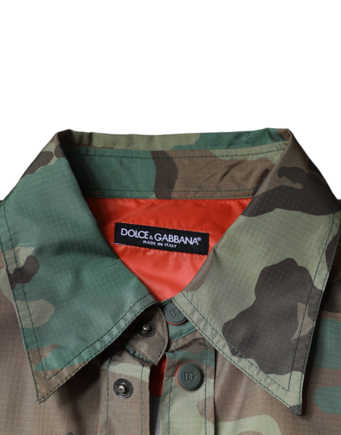 Camisa de botones de camuflaje multicolor