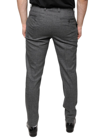 Pantalones pitillo de lana a cuadros escoceses grises