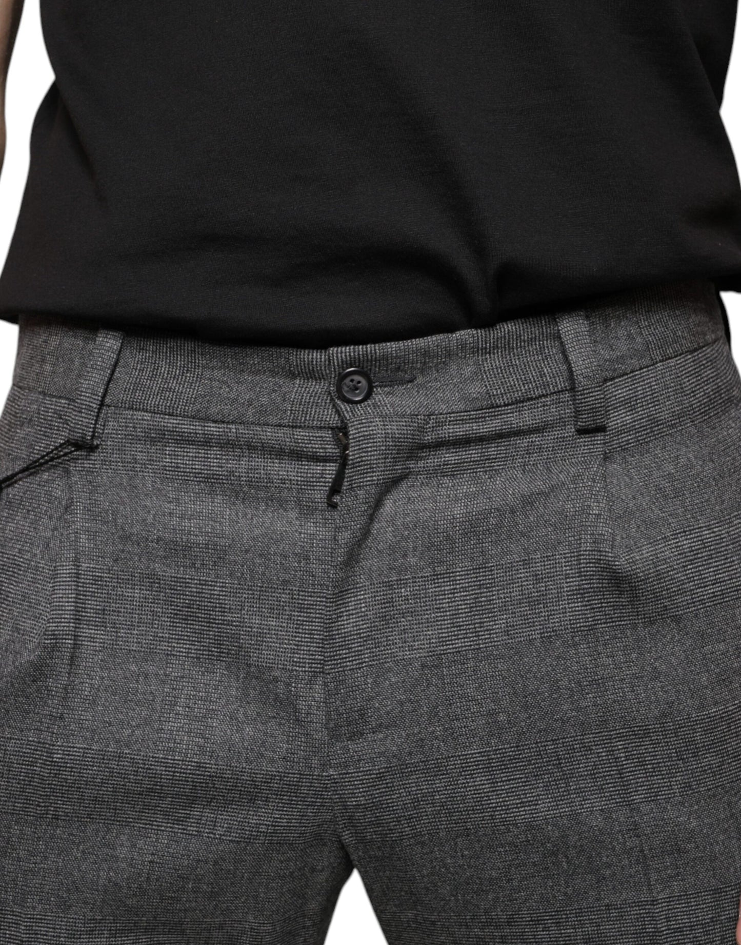 Pantalones pitillo de lana a cuadros escoceses grises