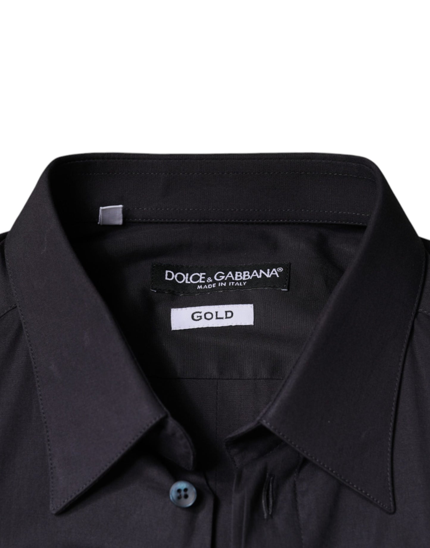 Vestido elástico de algodón negro con camisa formal dorada