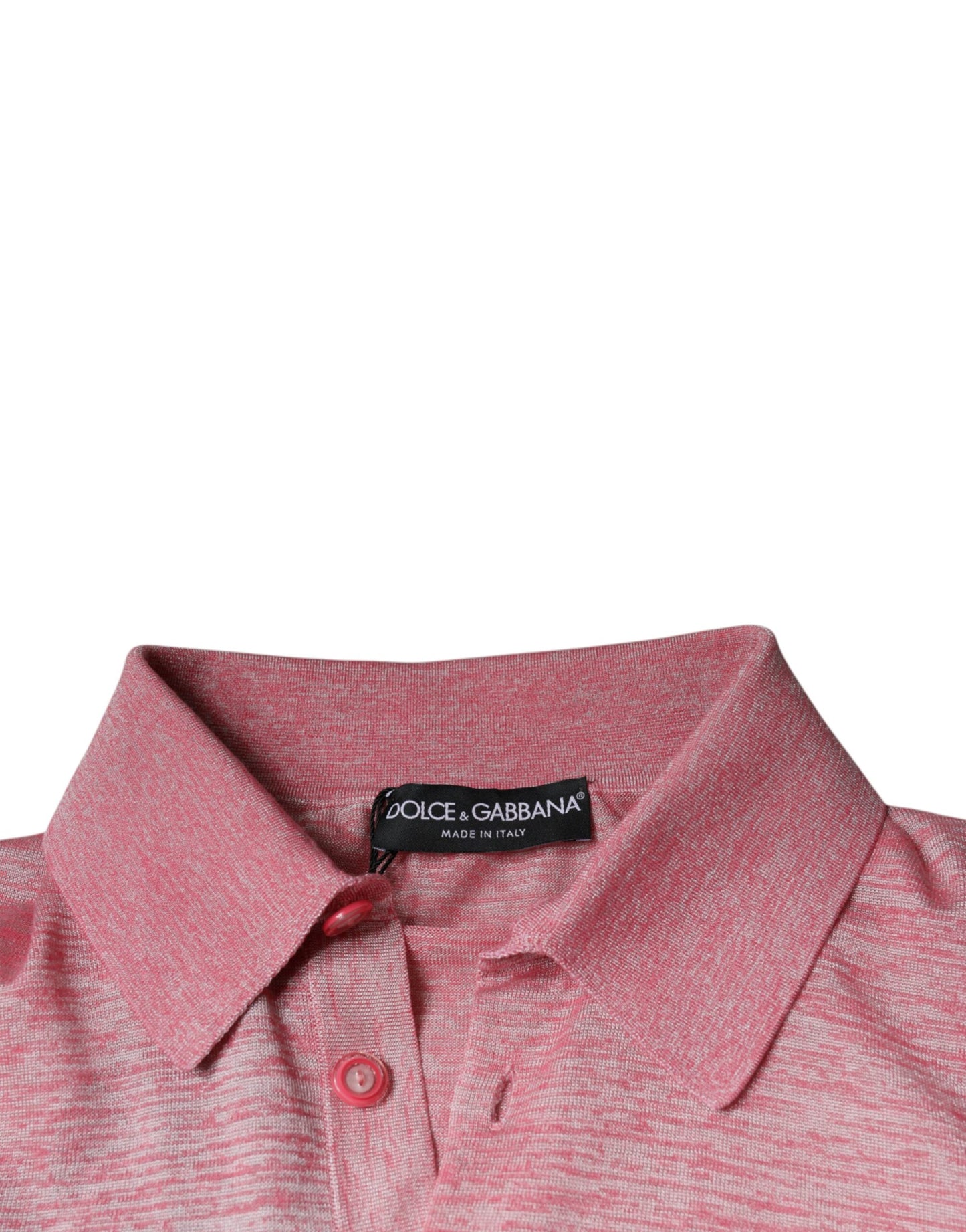 Polo de manga larga de poliéster rosa para hombre