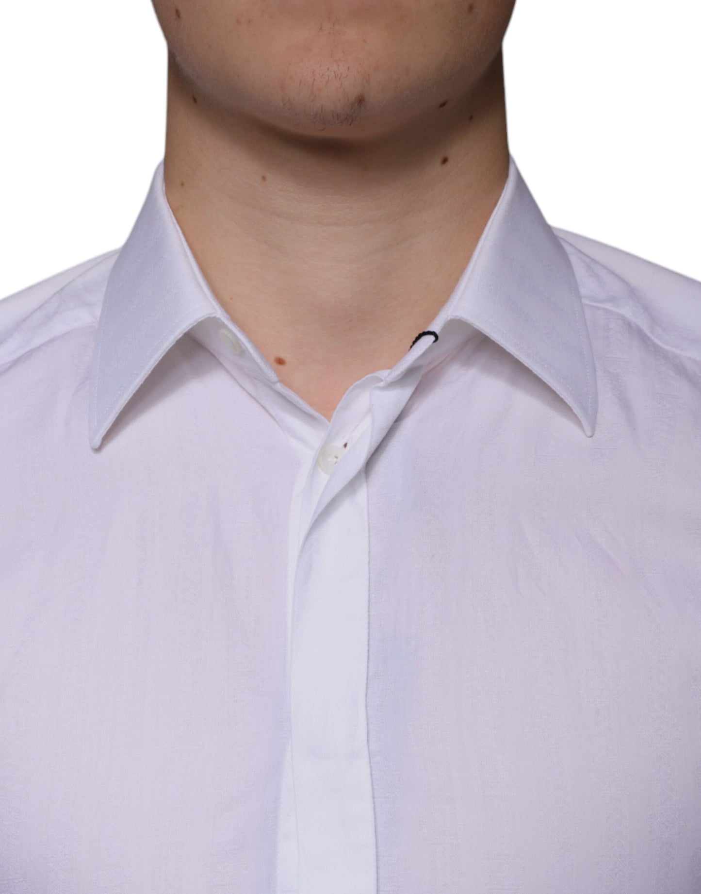 Camisa formal de algodón blanco para hombre, color dorado