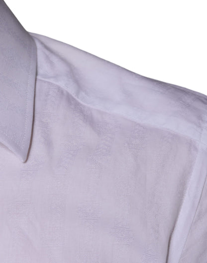 Camisa formal de algodón blanco para hombre, color dorado