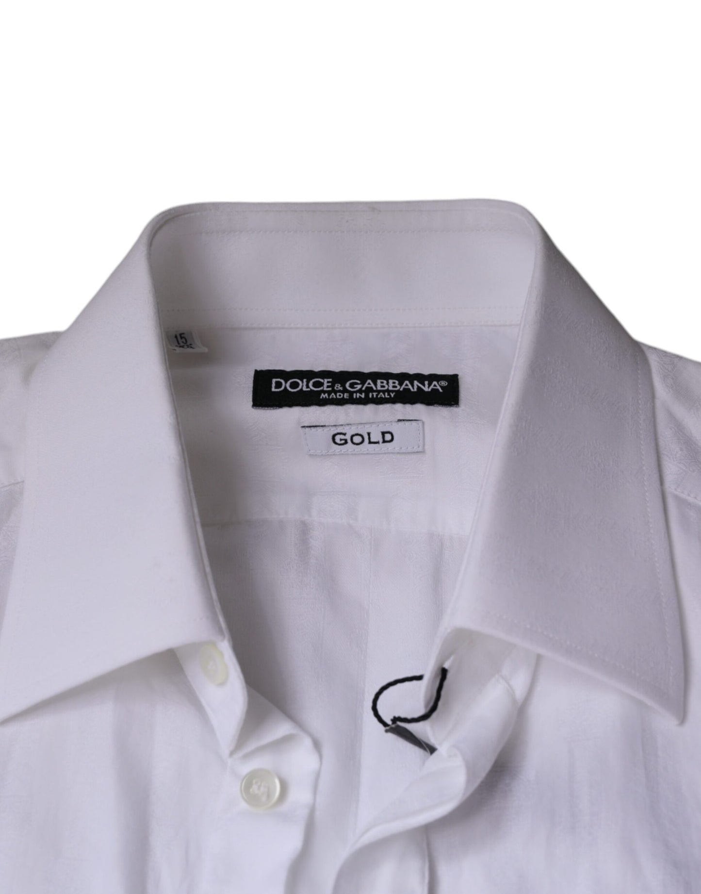 Camisa formal de algodón blanco para hombre, color dorado