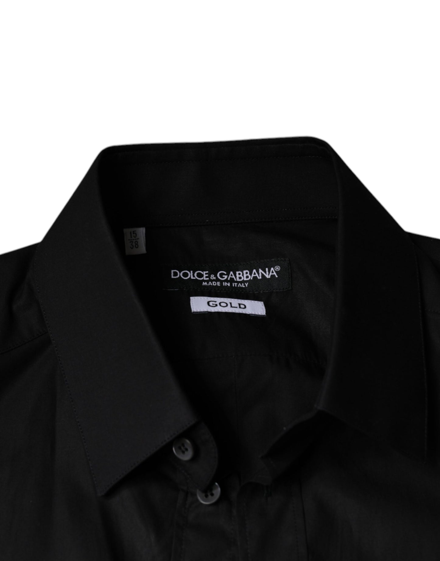 Vestido elástico de algodón negro con camisa formal dorada