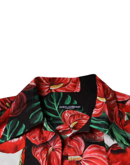 Camisa informal con botones de anémona multicolor