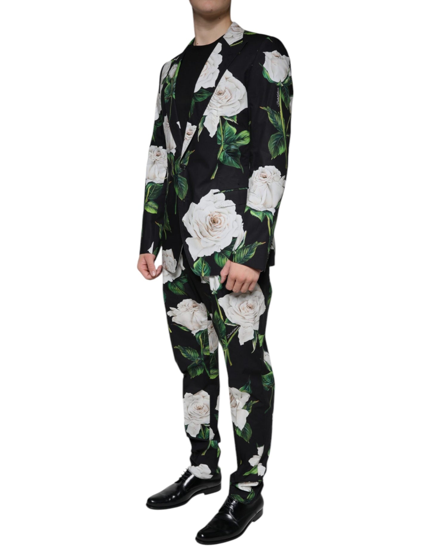 Traje formal de 2 piezas para hombre de algodón Black Rose