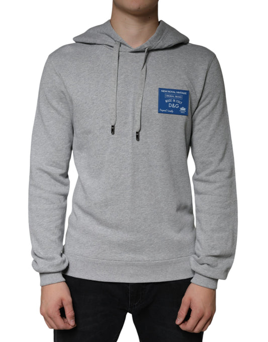 Sudadera con capucha y logotipo de algodón gris