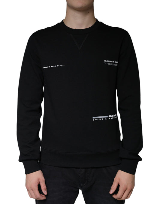 Sudadera con cuello redondo y estampado de logotipo negro