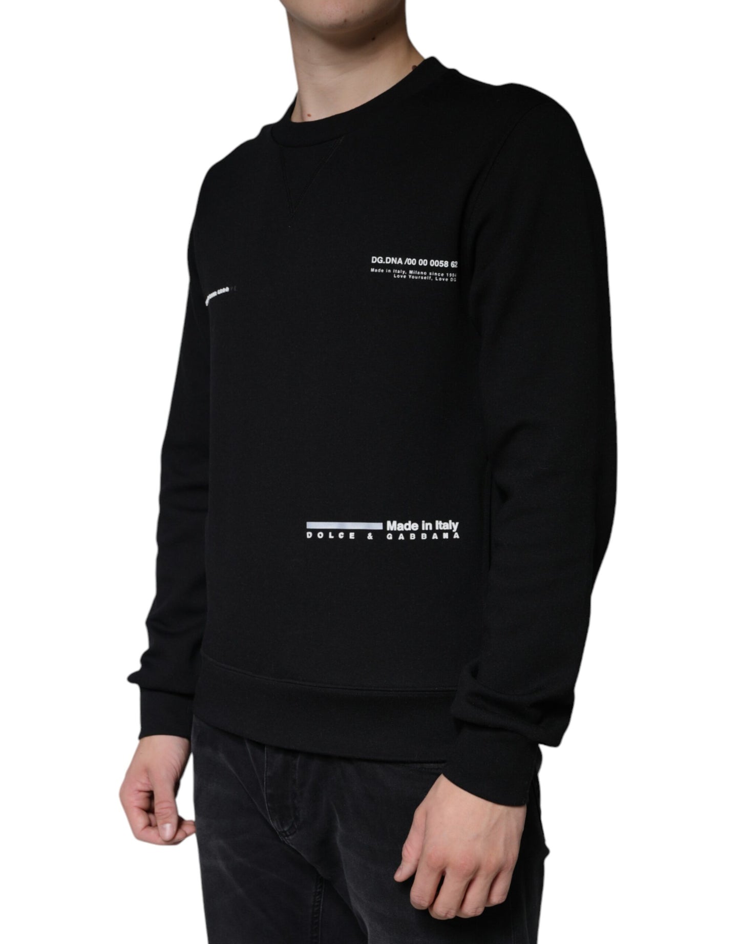 Sudadera con cuello redondo y estampado de logotipo negro