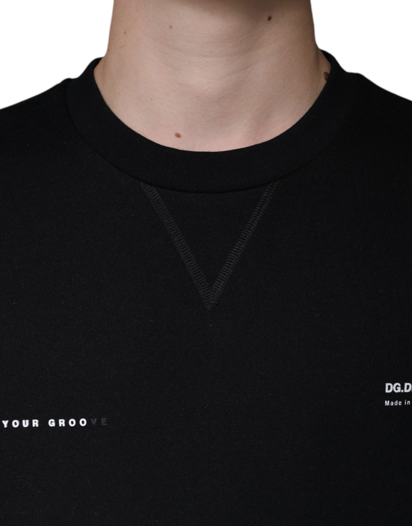 Sudadera con cuello redondo y estampado de logotipo negro