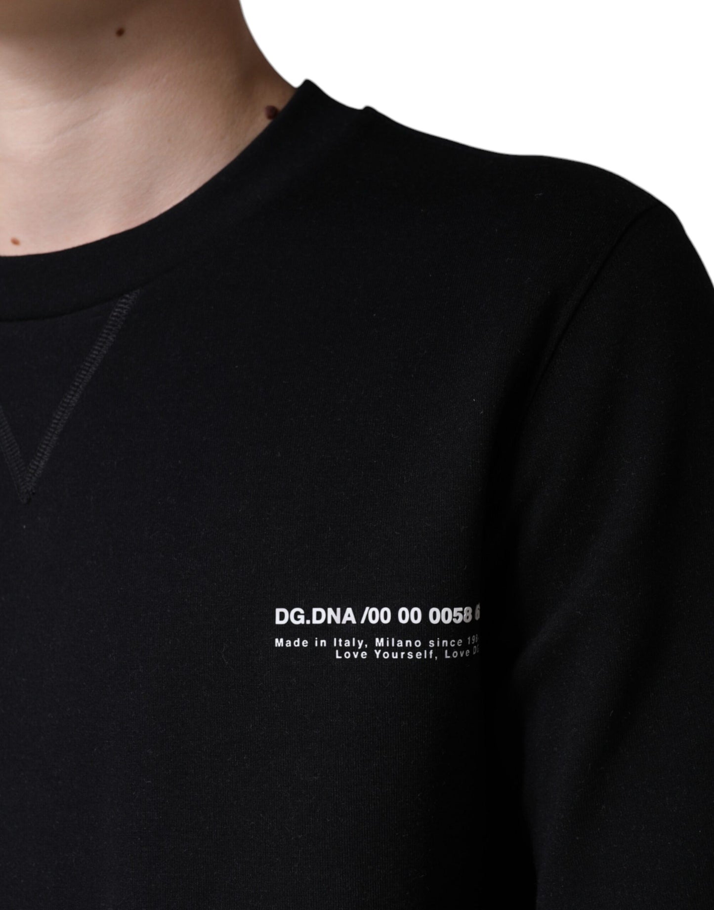 Sudadera con cuello redondo y estampado de logotipo negro