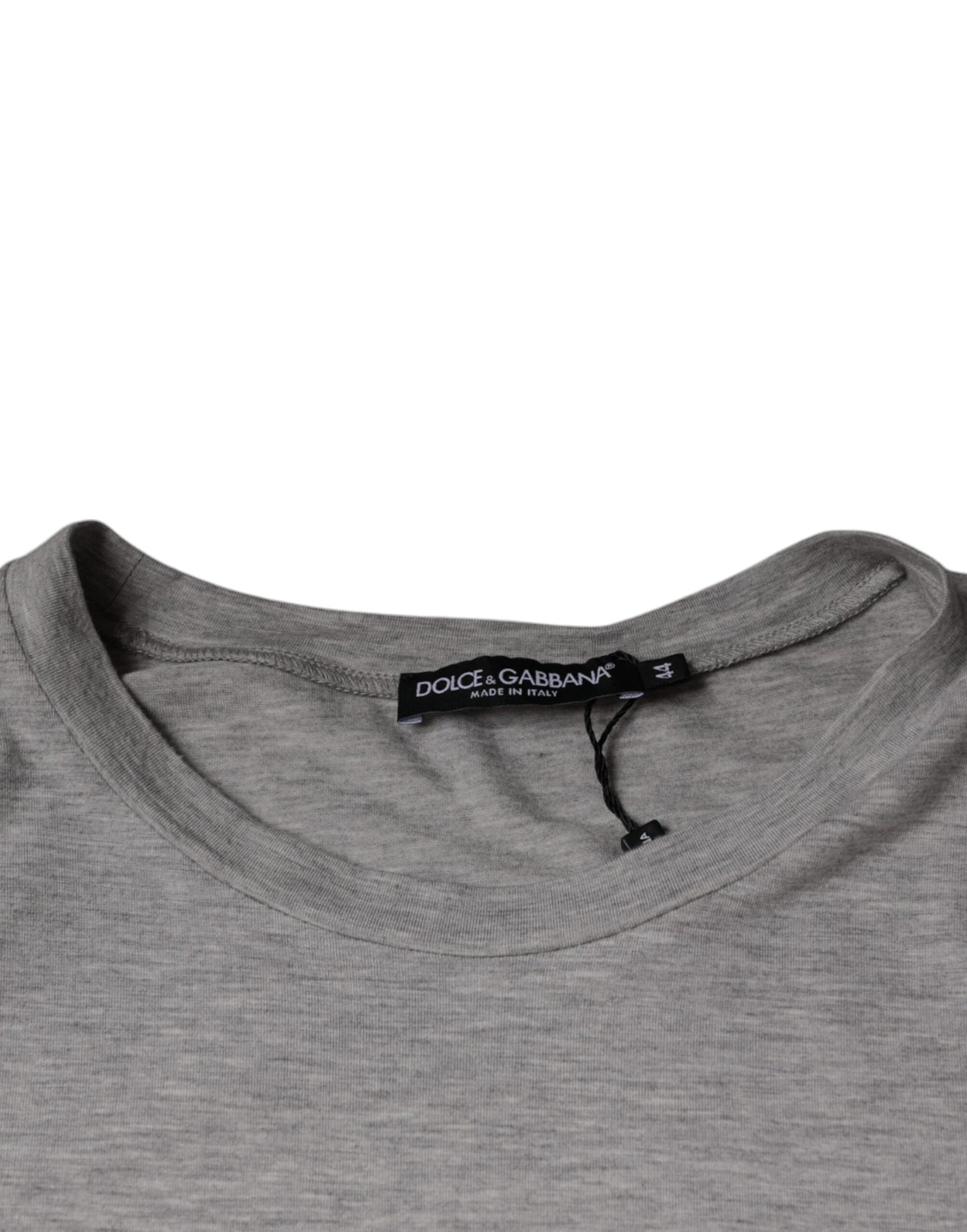 Camiseta de manga corta con cuello redondo y estampado de logotipo gris