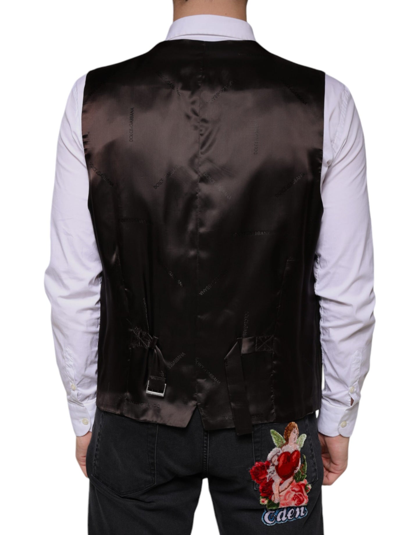 Chaleco formal de algodón negro