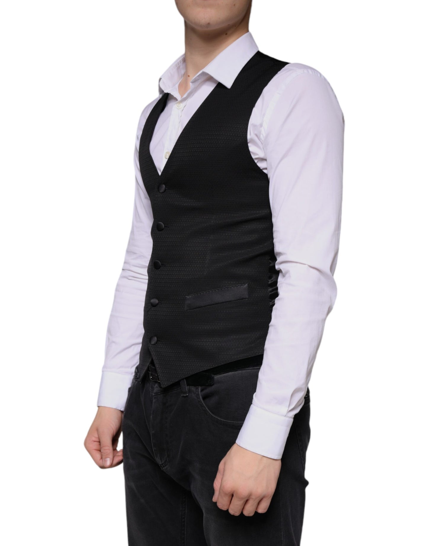 Chaleco formal de lana negro