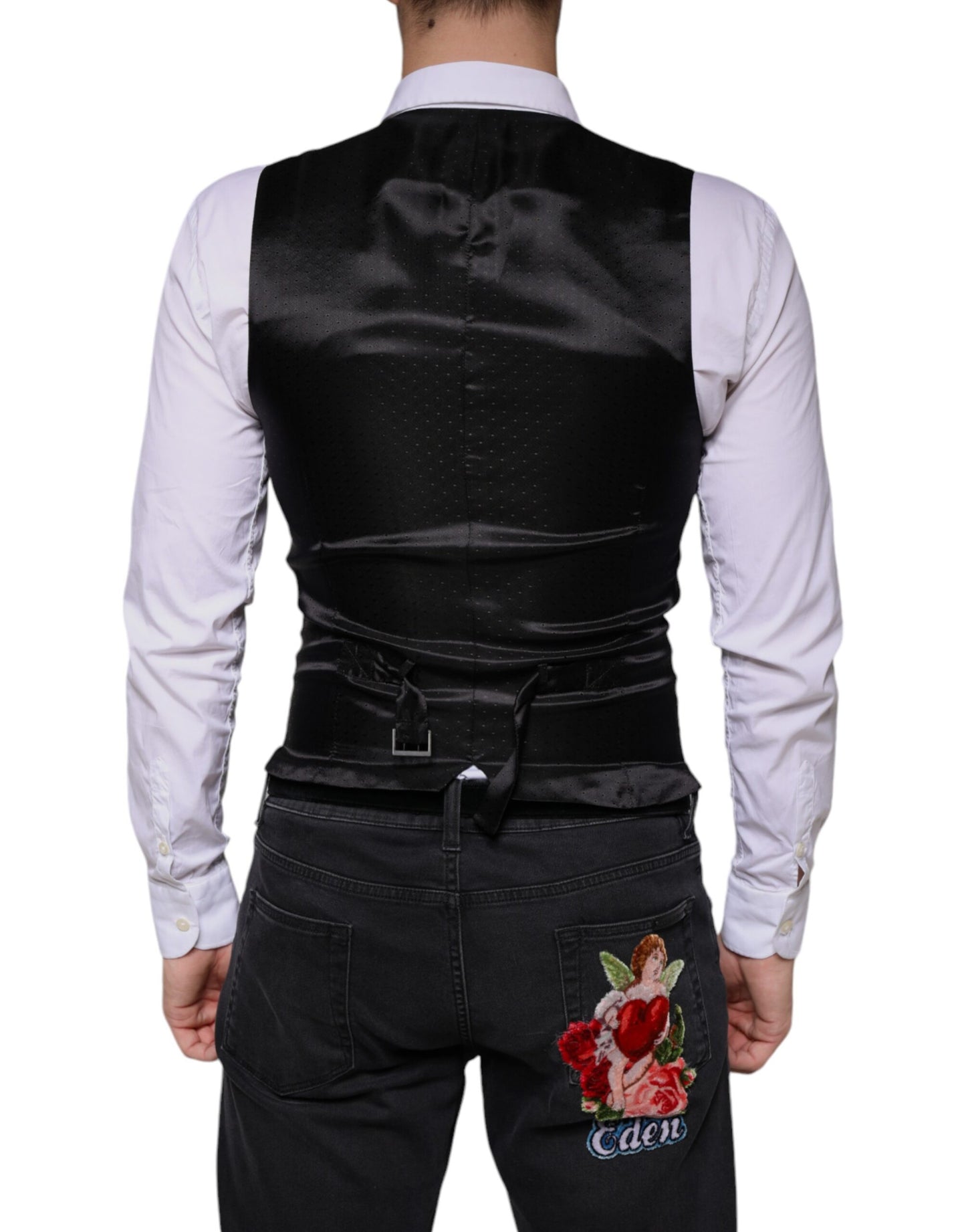 Chaleco formal de lana negro