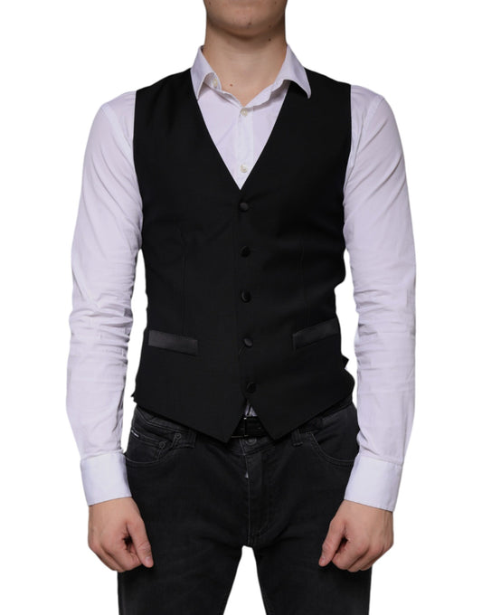 Chaleco formal de lana negro