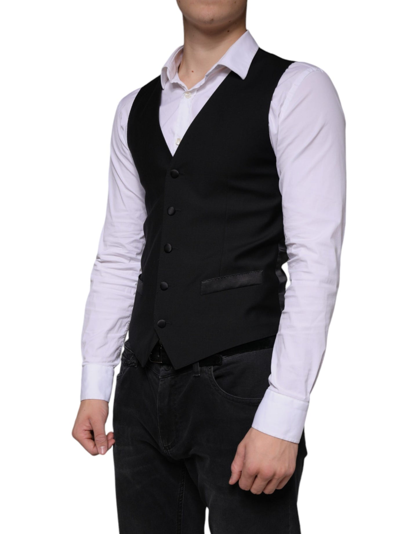 Chaleco formal de lana negro