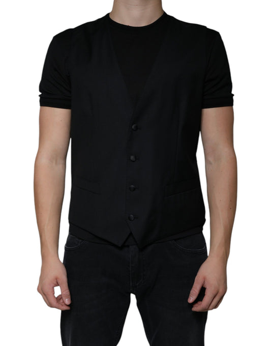 Chaleco formal de lana negro