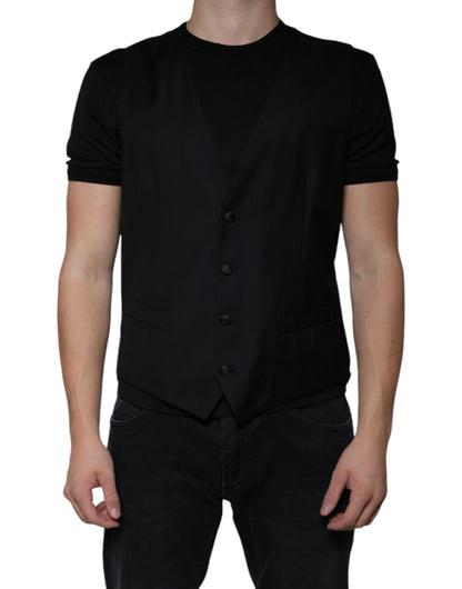 Chaleco formal de lana negro