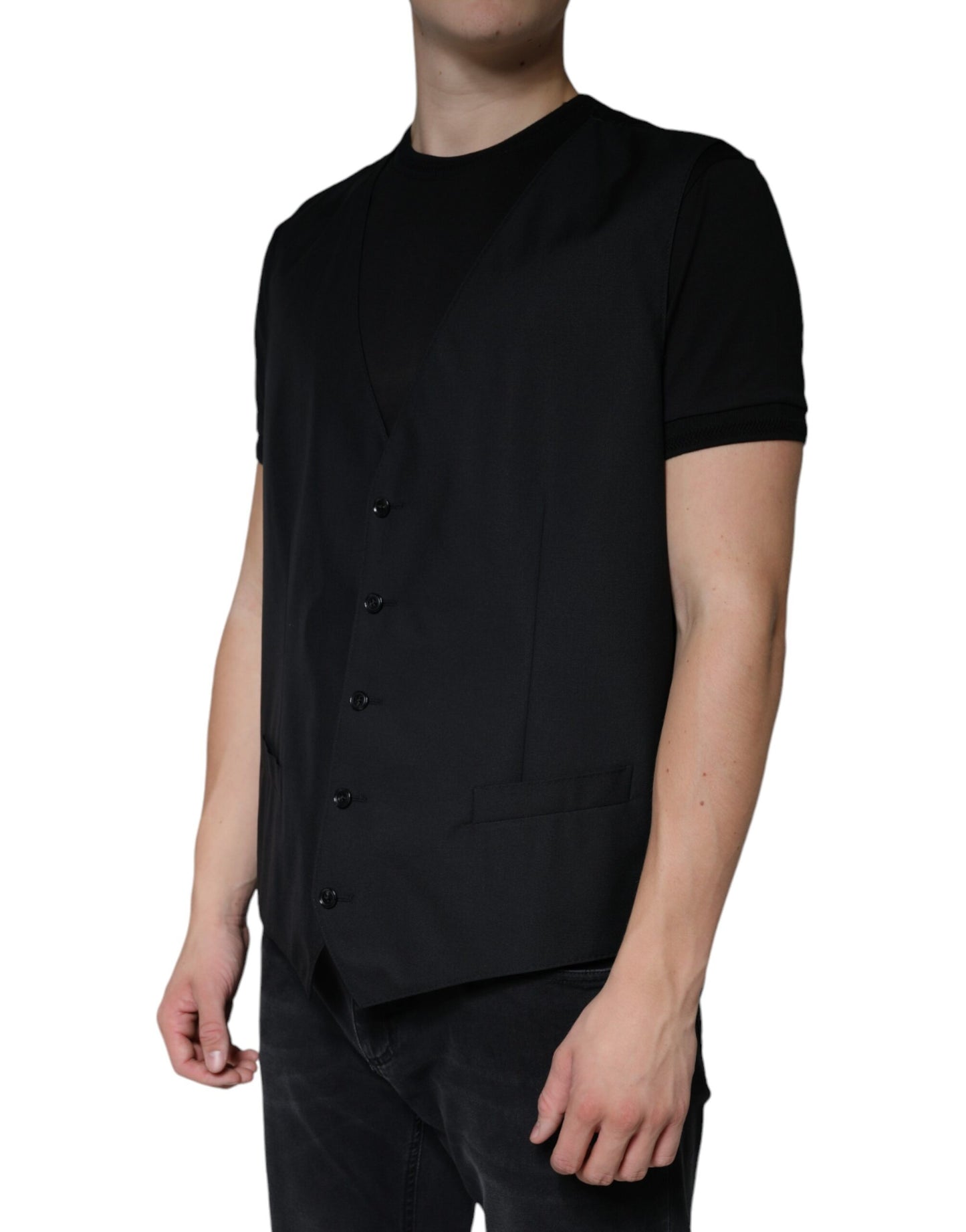 Chaleco formal de lana negro