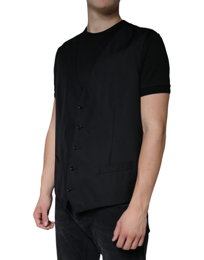 Chaleco formal de lana negro