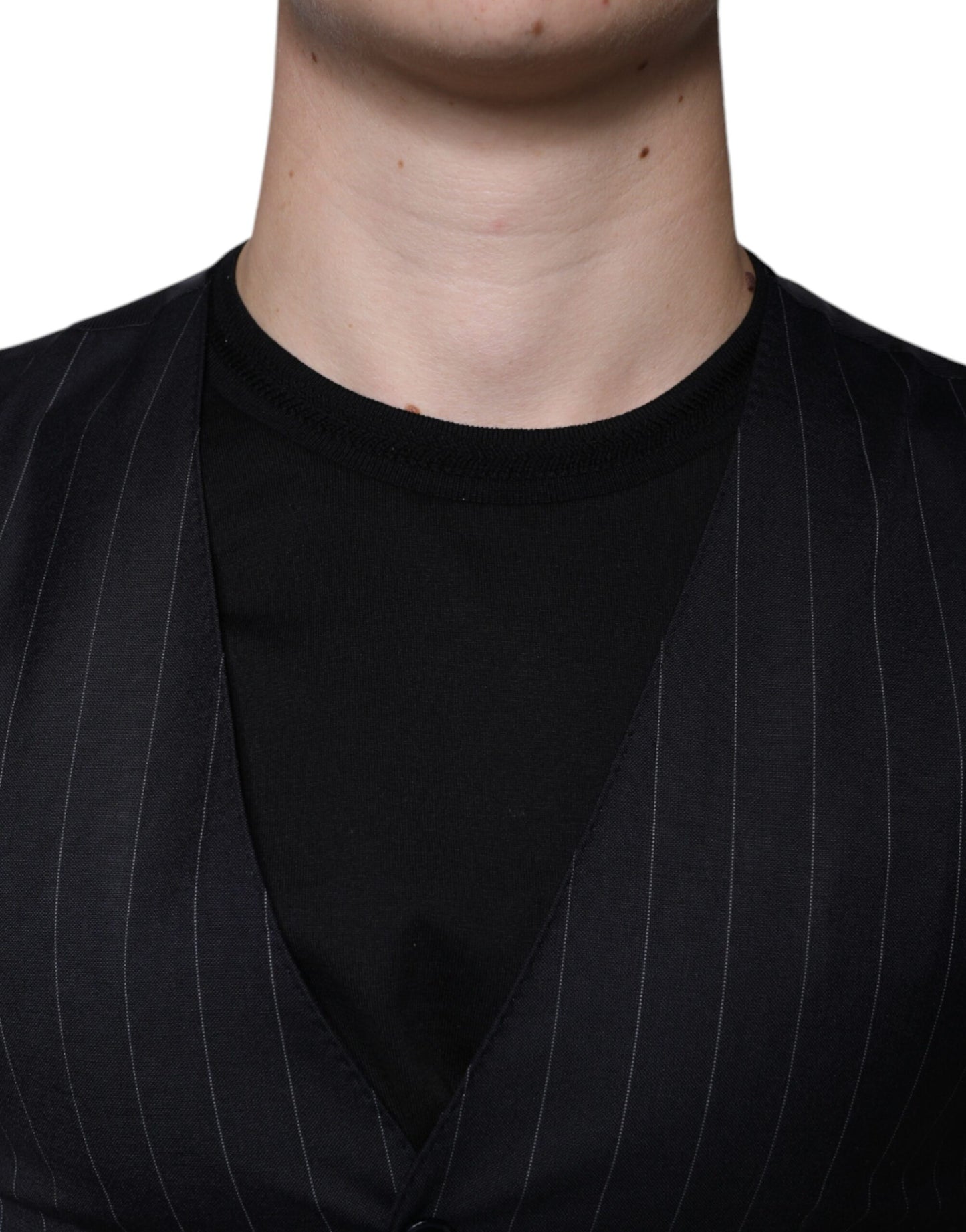 Chaleco de cuero negro para vestir formal