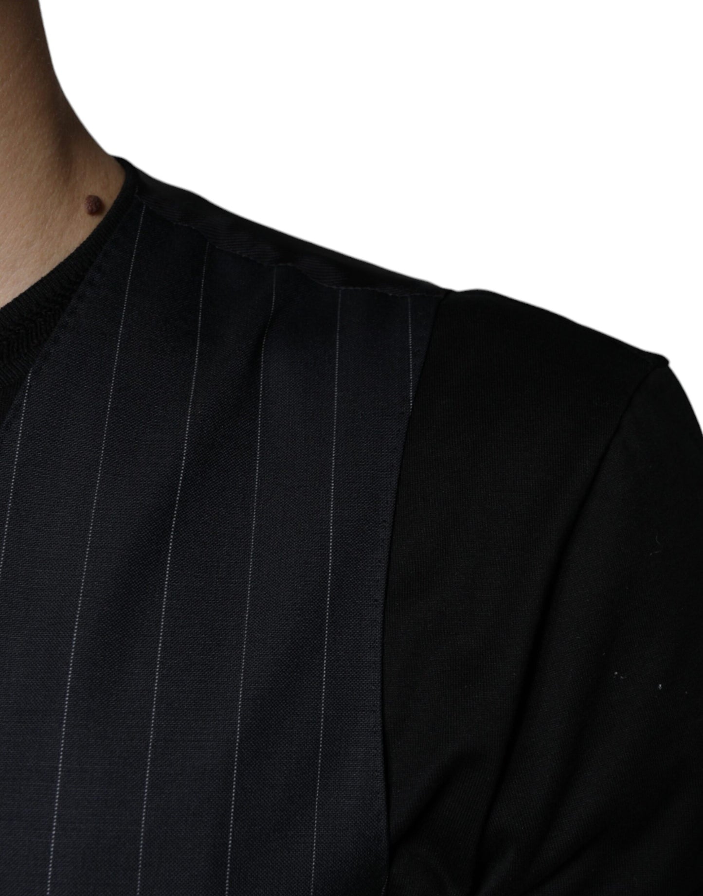 Chaleco de cuero negro para vestir formal