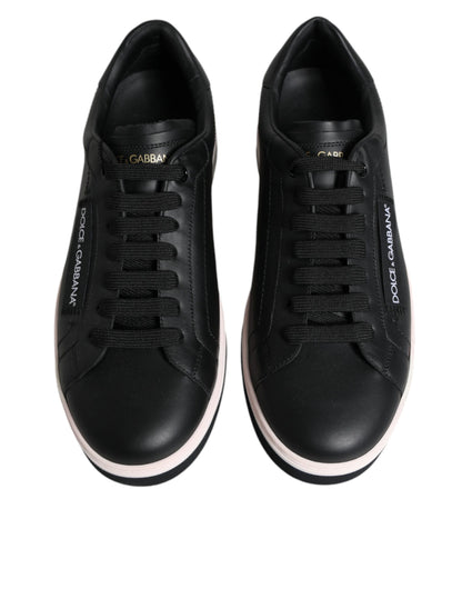 Zapatillas deportivas bajas de cuero negro para hombre