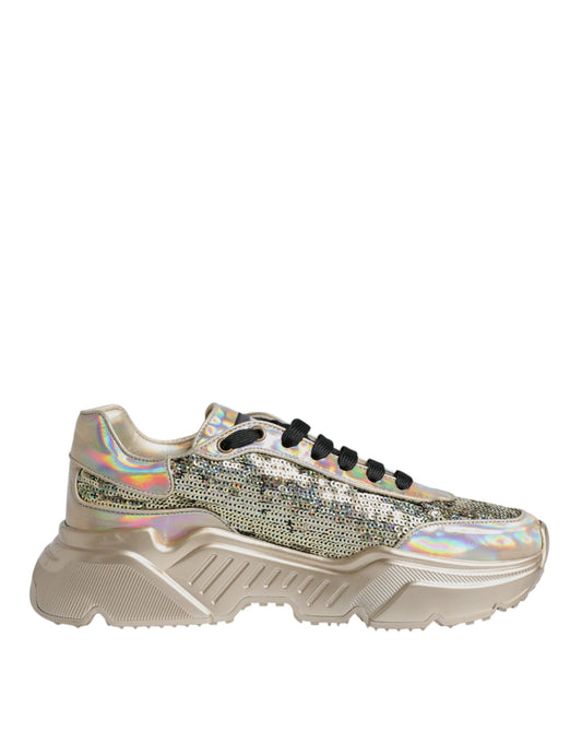Zapatillas Daymaster iridiscentes con lentejuelas doradas