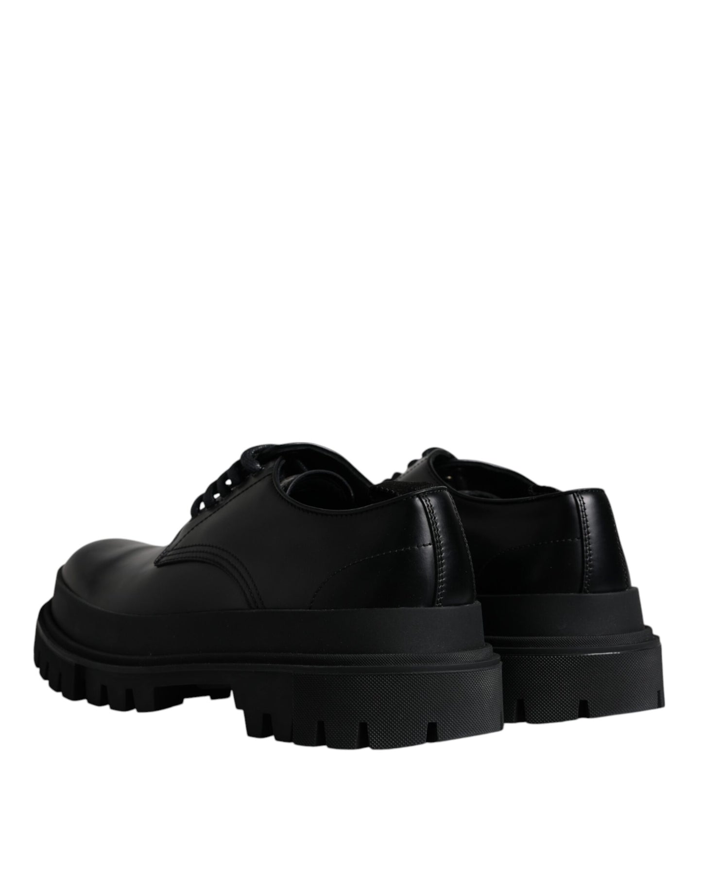 Zapatos de vestir de trekking de cuero negro con cordones