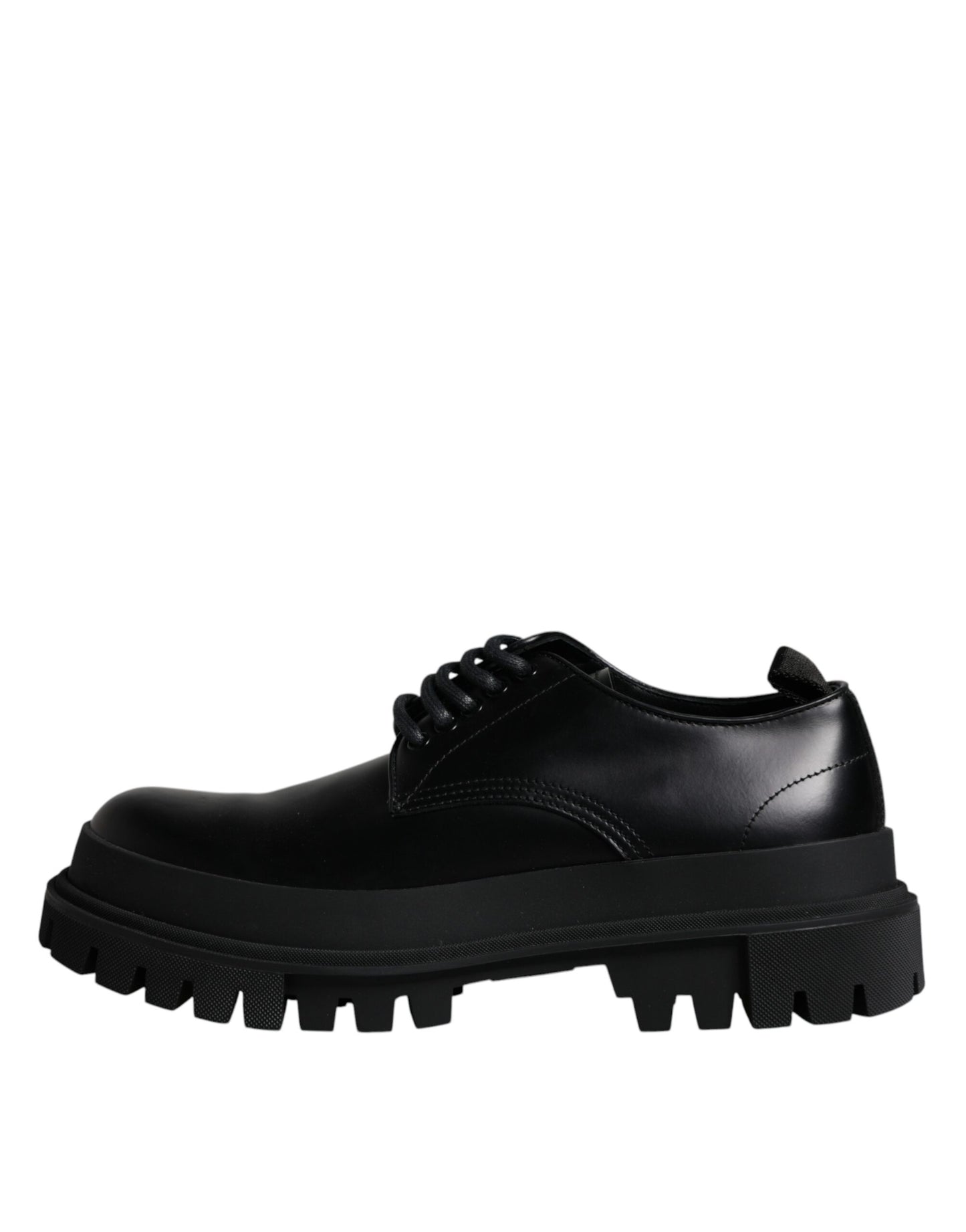Zapatos de vestir de trekking de cuero negro con cordones