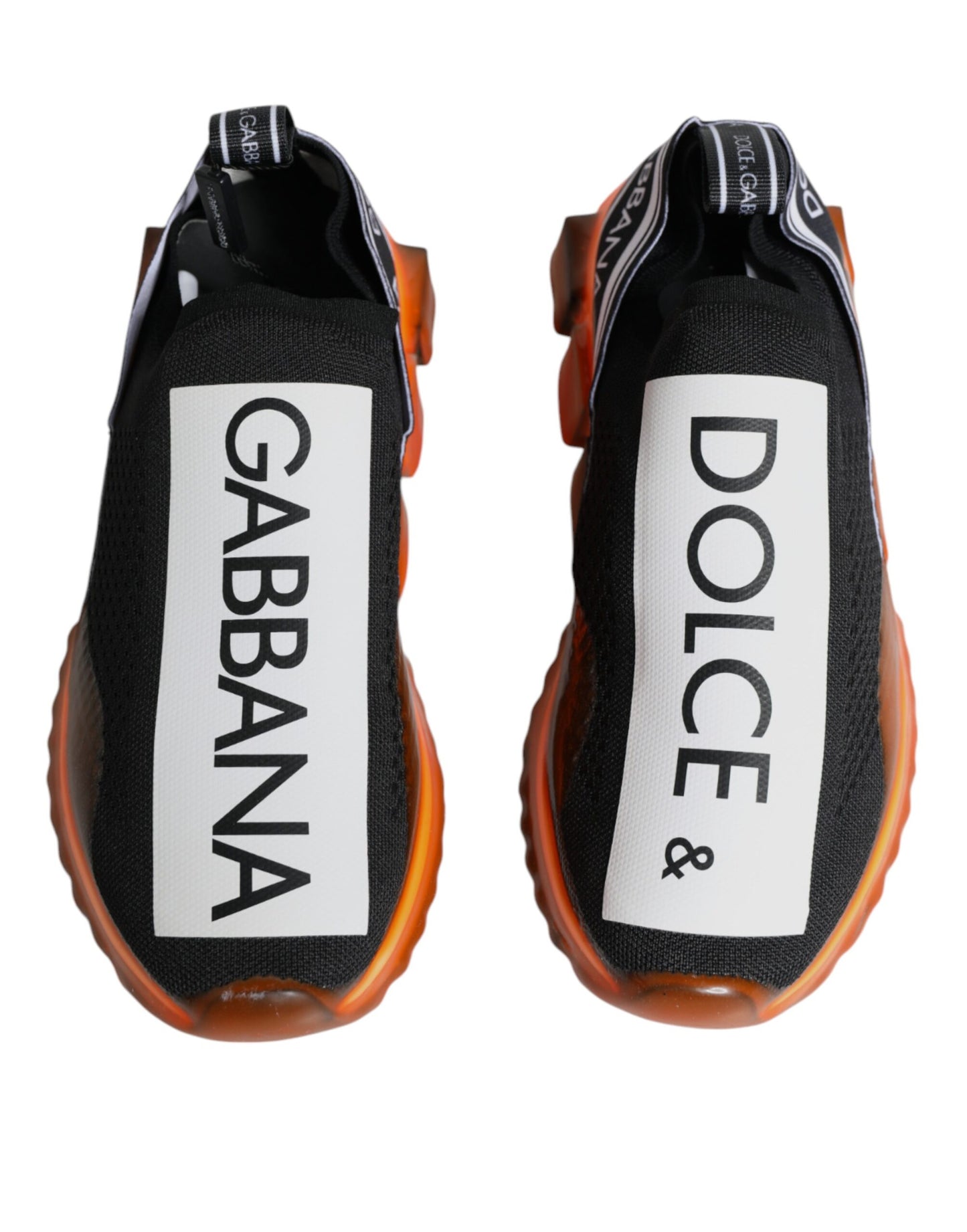 Zapatillas Sorrento sin cordones negras y naranjas