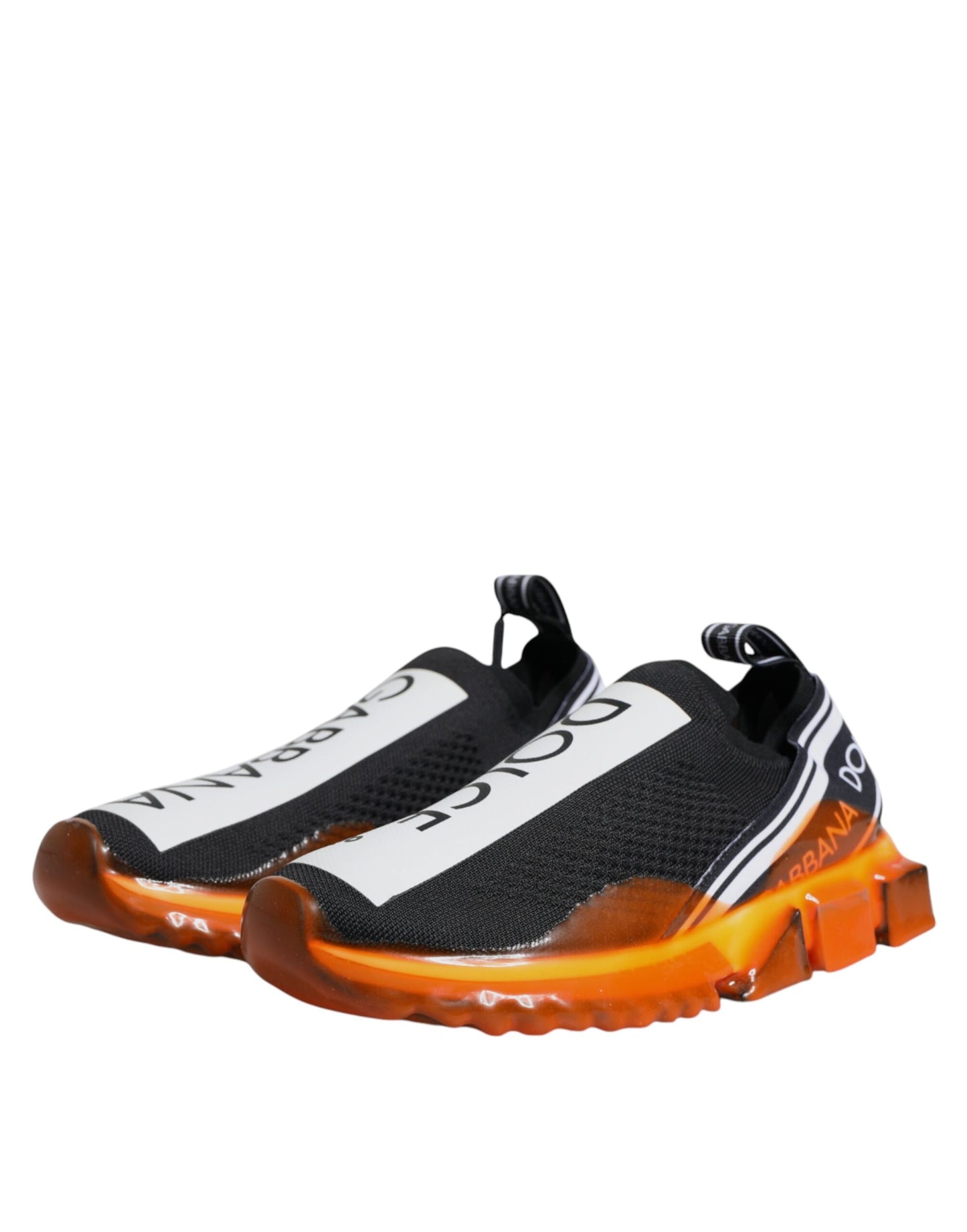 Zapatillas Sorrento sin cordones negras y naranjas
