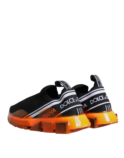 Zapatillas Sorrento sin cordones negras y naranjas