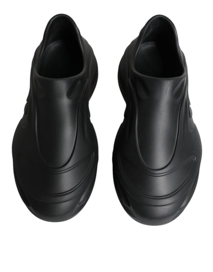 Zapatillas deportivas bajas de goma laminada negra