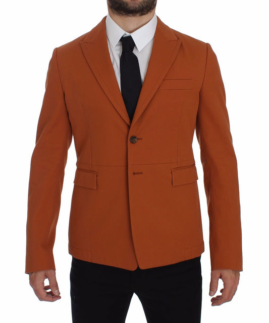Blazer elegante informal de mezcla de algodón naranja
