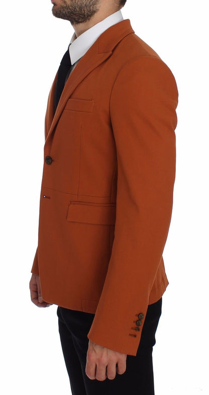 Blazer elegante informal de mezcla de algodón naranja