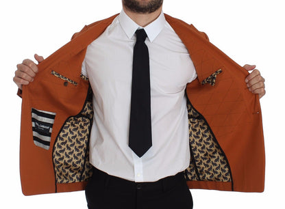 Blazer elegante informal de mezcla de algodón naranja